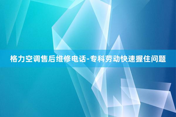 格力空调售后维修电话-专科劳动快速握住问题