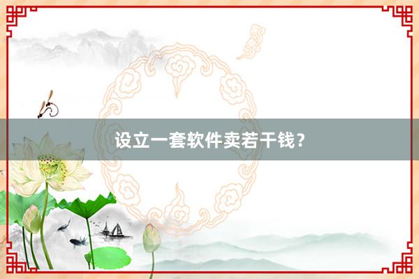 设立一套软件卖若干钱？
